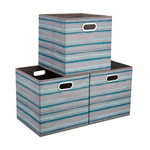HSDT3 Cube Storage Bins Teal Stripes Gradient Lines 10.5X10.5X11 Inch Foldabl.... Fixed Price $41.47.
