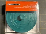 Of 2 Le Creuset Caribbean & Cool Mint 4" Silicone Knob Storage Lids Bpa Free. Fixed Price $27.00.
