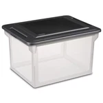Sterilite File Box, Clear Plastic Bin With Black Lid, Legal-sized Storage. Fixed Price $13.45.