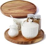 2 Pack 10-INCH Acacia Wood Lazy Susan Organizers, Aciazaaz Turnta. Fixed Price $49.99.