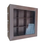 Wood Storage Box Organizer Teabag Holder Containers Tin With Glass Lid. Fixed Price $18.65.