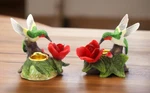 Ceramic Hummingbird With Rose Flower Candle Holder-set Of 2, Home Cor, Gift Fo. Fixed Price $16.99.