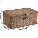 Small Rectangular Seagrass Basket With Lid - Perfect For Stylish Home Storage. Fixed Price $24.65.