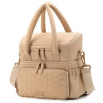 Lek Double Deck Insulated Lunch Box Leakproof Quilted Cooler Tote Camel. Fixed Price $34.31.