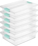 Sterilite 6-PACK Clip Box, Stackable Clear Plastic Bins With Latching Lids, Larg. Fixed Price $183.09.