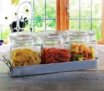 Circleware Country Glass Canister Jars, 3-PIECE Set With Lids And Metal.... Fixed Price $29.95.