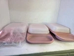Tupperware Meal Mates Tray #1837 Divided Serving Plate W/ Cover Lid Dusty Rose. Fixed Price $29.99.