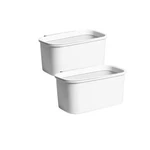 2 Pcs White Hanging Cup Holders Trolley Basket Rolling Cart 10X5X4.5 Inch. Fixed Price $26.76.