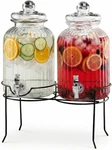 Canyon Glass Beverage Dispenser With Stand Set Of 2-1.3 Gallon Drink. Fixed Price $84.99.