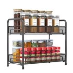 Spice Rack Organizer For Countertop,xpatee 2-TIER Foldable Metal Rust-proof Stan. Fixed Price $29.65.