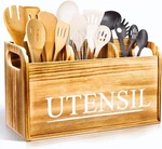 Kitchen Utensil Holder Rustic Large Wooden Organizer Cooking Tools Storage. Fixed Price $24.04.