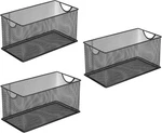 Set Of 3 Household Wire Mesh Metal Steel Storage Basket Organizer Cd Box. Fixed Price $40.68.
