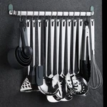 Pot Pan Rail Rack Hooks Holder Hanging Kitchen Organizer Wall Mount HOME14. Fixed Price $11.34.
