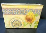 Lang Recipe Box New 2009 Sunflower Fields Holds 4X6 Cards Sealed Easel Lid. Fixed Price $20.74.
