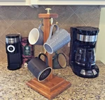 Coffee Tree Stand/holder/rack -handmade -pine Wood Home/cabin (holds 4 Mugs). Fixed Price $25.95.