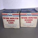 Vintage Home Wide Mouth Mason Jar Lids Canning Two Open Box Of 76. Fixed Price $7.50.