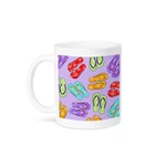 3DROSE, Colorful Flip Flop Print - Purple Background, Mug. Fixed Price $15.97.