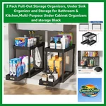 Tool-free Installation 2-PACK Under Cabinet Organizers Ideal For Home Use. Fixed Price $26.99.