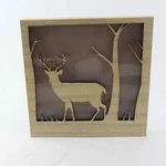 Northlight Two Deer And Trees Cut-out With Led Lighted Stars Open Box. Fixed Price $20.24.
