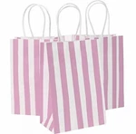 50PCS Pink Stripes Kraft Paper Bags, Retail. Fixed Price $16.95.