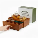 Tea Bag Organizer For Counter Easy Pull Drawer, Anti-slip Pads, Wooden. Fixed Price $49.26.