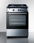 Summit Appliances Stainless Steel 24 Inch Freestanding Gas Range. Fixed Price $1720.00.