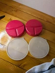 Vintage Tupperware Microwave Reheatable Divided Plates With Lids Set Of 2 Pink. Fixed Price $24.99.