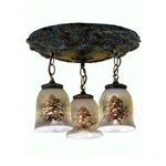 Meyda Lighting 17"W Northwoods Pinecone Lt Hand Painted Pendant - 49537. Fixed Price $453.60.