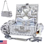 Hybdamai Picnic Basket For 2 Blanket Willow Set Shoulder. Fixed Price $91.42.