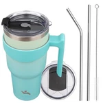Konokyo 40 Oz Tumbler W/ Handle, 2 Straws & Lids - Insulated Stainless. Fixed Price $30.04.