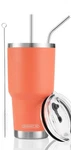 30OZ Orange Tumbler Stainless Steel Insulated Travel Mug With Straw Lid. Fixed Price $18.42.