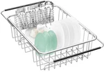 Fanbsy Large Dish Drainer Rack Sink Adjustable, Expandable 304 Stainless S.... Fixed Price $53.67.