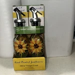 Gha Oil & Vinegar Cruet Bottles Set By Grant Howard Hand Painted Sunflowers New. Fixed Price $17.09.