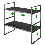 Locvcda Expandable Cabinet Organizer Shelf, Adjustable Height Riser Fo. Fixed Price $82.02.