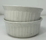 French White 16OZ Ribbed Ramekins Lot Of 2 - Video. Fixed Price $7.00.