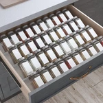 8-PACK Antimbee Spice Drawer Organizer, 4 Tier Expandable Tray- Holds 56 Jars. Fixed Price $39.77.