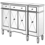 Elegant Decor Contempo Door 48" Mirrored Sideboard In Antique Silver. Fixed Price $823.27.
