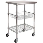 Versatile Stainless Steel Top Utility Cart - 36" High, Best For Kitchen & Garage. Fixed Price $251.99.