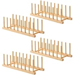 4 Pcs Bamboo Dish Dying Rack - Pot Lid Plate Organizer Holder For Cabinet C.... Fixed Price $28.54.