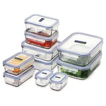 Glasslock Tempered Microwave Safe Container Set 10PC W/ Lid. Fixed Price $88.02.