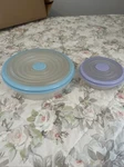 Tupperware 8" Round Liter Keeper 5315A-2 Lid 5319A-3 & 5422 With Lilac. Fixed Price $14.00.