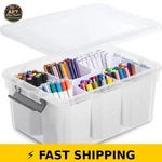 Citylife 17 Qt Plastic Storage Bins With Lids - Stackable & Clear. Fixed Price $54.99.
