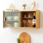 Bamboo Wall-mounted Kitchen Pantry Cabinet With 2 Doors For Storage. Fixed Price $177.99.