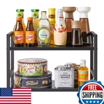 Ibuyke 2-TIER Spice Rack Industrial Counter Shelf Desktop Storage Organizer. Fixed Price $47.25.