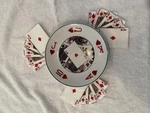 Set Of 4 Euchre Cards-deco Art By Ctg Playing Round Plates Nwot. Fixed Price $45.00.