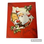 Artistic Card Red Santa Greeting You Vintage Christmas. Fixed Price $5.59.