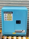 Justrite 8831222 Double-door Acid Base Storage Cabinet, Fm, 19 Gallon., Blue. Fixed Price $899.95.