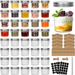 40 Pack 4OZ Clear Mason Jars With One Piece Silver Lids, Mini Glass Canisters,. Fixed Price $54.98.