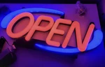 Mystiglo VH-01-RL Led Open Window Sign 22-1/2IN Red/blue Plastic Hanging. Fixed Price $60.00.