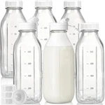 Liter Glass Milk Bottles 100% Airtight Heavy Duty Screw Lid & 2 Dispenser 6.... Fixed Price $45.63.